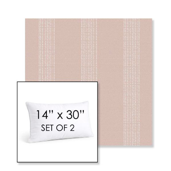 Picture of Caper Blush | Set of 2 | 14" X 30" Sunbrella Outdoor Throw Pillows with Premium Inserts