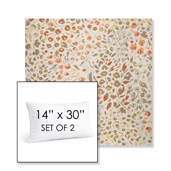 Picture of Flora Sunset | Set of 2 | 14" X 30" Sunbrella Outdoor Throw Pillows with Premium Inserts