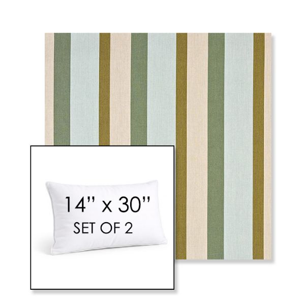 Picture of Gateway Aloe | Set of 2 | 14" X 30" Sunbrella Outdoor Throw Pillows with Premium Inserts