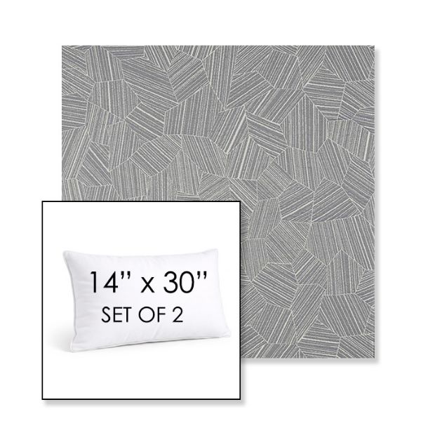 Picture of Leaf Structure Slate | Set of 2 | 14" X 30" Sunbrella Outdoor Throw Pillows with Premium Inserts