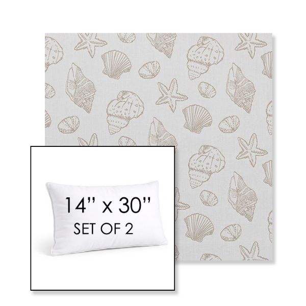Picture of Nantucket Suntan | Set of 2 | 14" X 30" Sunbrella Outdoor Throw Pillows with Premium Inserts
