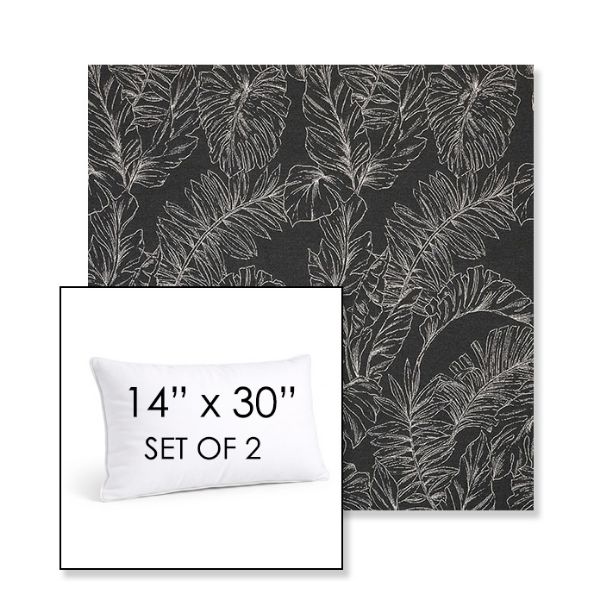 Picture of Palma Shadow | Set of 2 | 14" X 30" Sunbrella Outdoor Throw Pillows with Premium Inserts