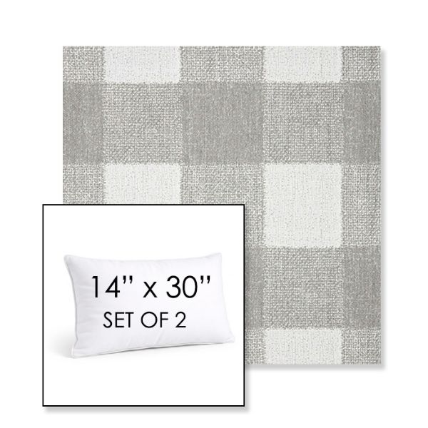 Picture of Preso Pebble | Set of 2 | 14" X 30" Sunbrella Outdoor Throw Pillows with Premium Inserts