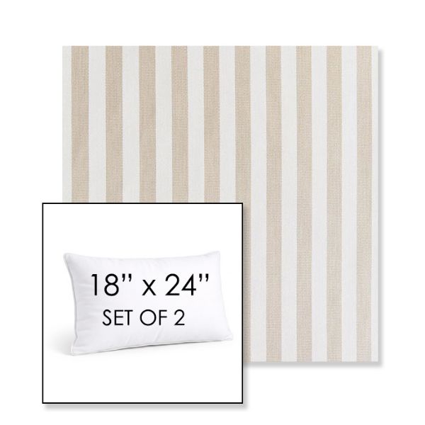 Picture of Costa Driftwood | Set of 2 | 18" X 24" Sunbrella Outdoor Throw Pillows with Premium Inserts