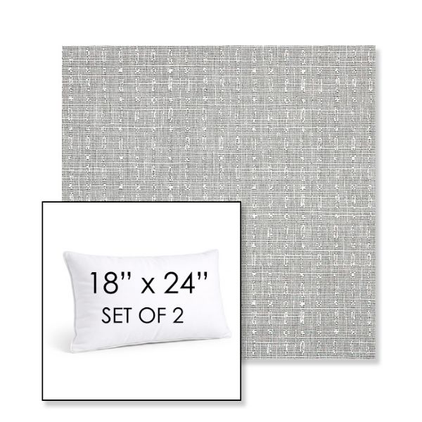 Picture of Embrace Pewter | Set of 2 | 18" X 24" Sunbrella Outdoor Throw Pillows with Premium Inserts