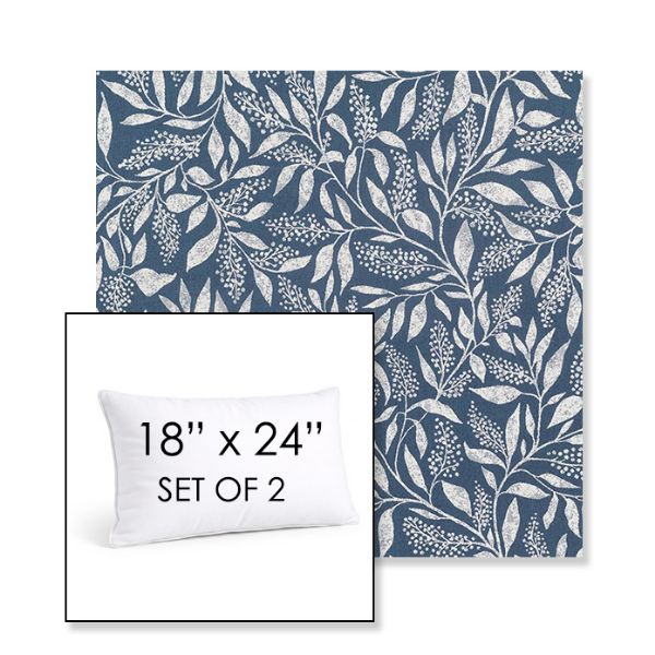 Picture of Exquisite Indigo | Set of 2 | 18" X 24" Sunbrella Outdoor Throw Pillows with Premium Inserts