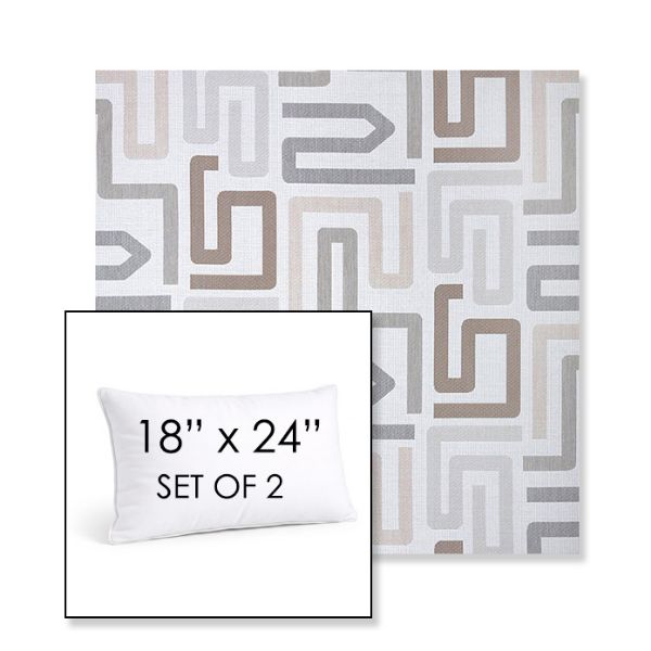 Picture of Labyrinth Cloud | Set of 2 | 18" X 24" Sunbrella Outdoor Throw Pillows with Premium Inserts