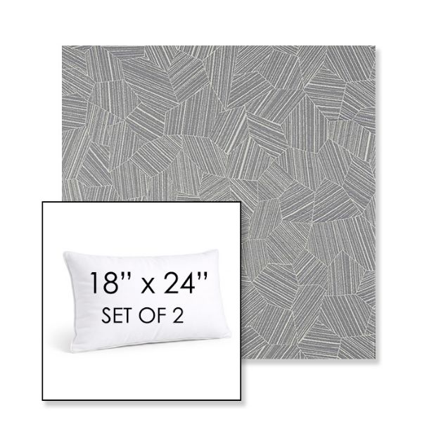 Picture of Leaf Structure Slate | Set of 2 | 18" X 24" Sunbrella Outdoor Throw Pillows with Premium Inserts