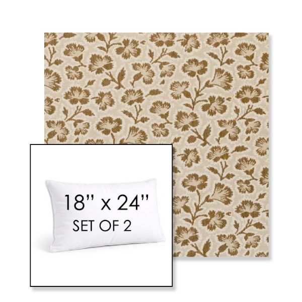 Picture of Mia Toffee | Set of 2 | 18" X 24" Sunbrella Outdoor Throw Pillows with Premium Inserts