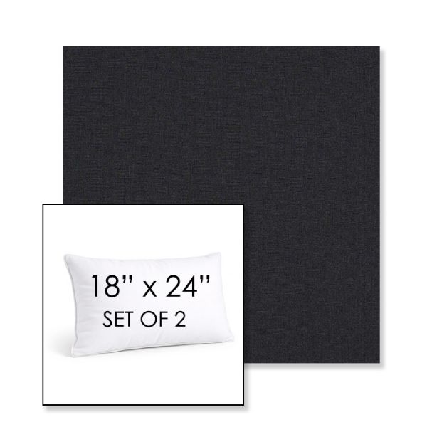 Picture of Natte Sooty | Set of 2 | 18" X 24" Sunbrella Outdoor Throw Pillows with Premium Inserts
