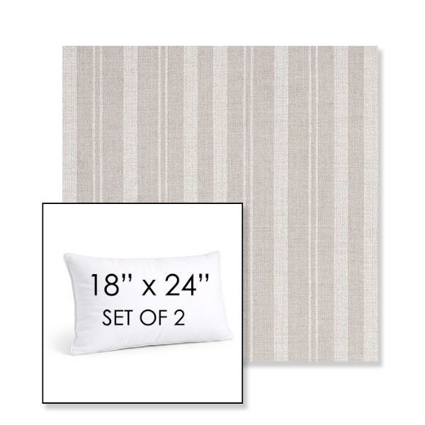 Picture of Tranquil Linen | Set of 2 | 18" X 24" Sunbrella Outdoor Throw Pillows with Premium Inserts