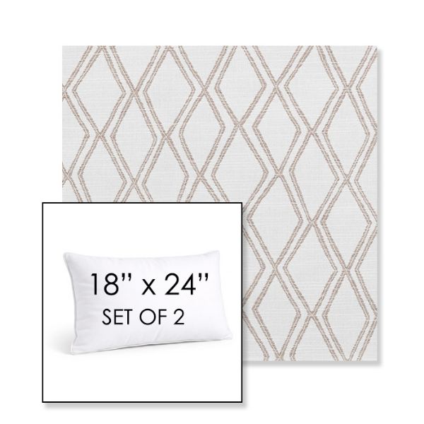 Picture of Voyage Dune | Set of 2 | 18" X 24" Sunbrella Outdoor Throw Pillows with Premium Inserts