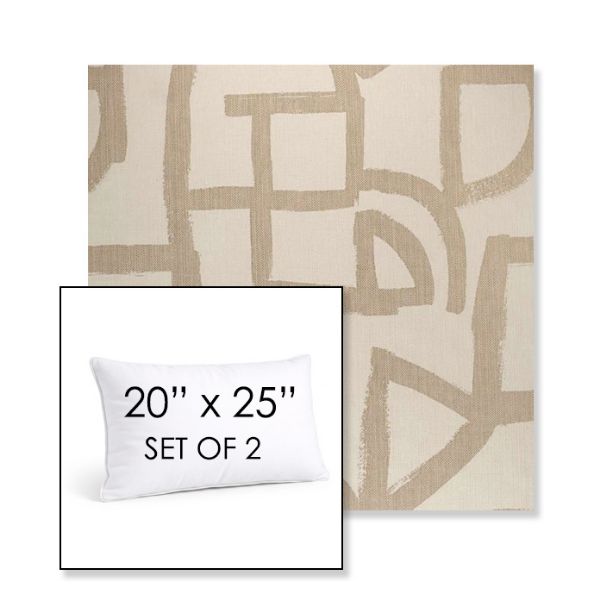 Picture of Brushstroke Stucco | Set of 2 | 20" X 25" Sunbrella Outdoor Throw Pillows with Premium Inserts