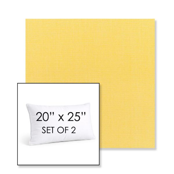 Picture of Canvas Buttercup | Set of 2 | 20" X 25" Sunbrella Outdoor Throw Pillows with Premium Inserts