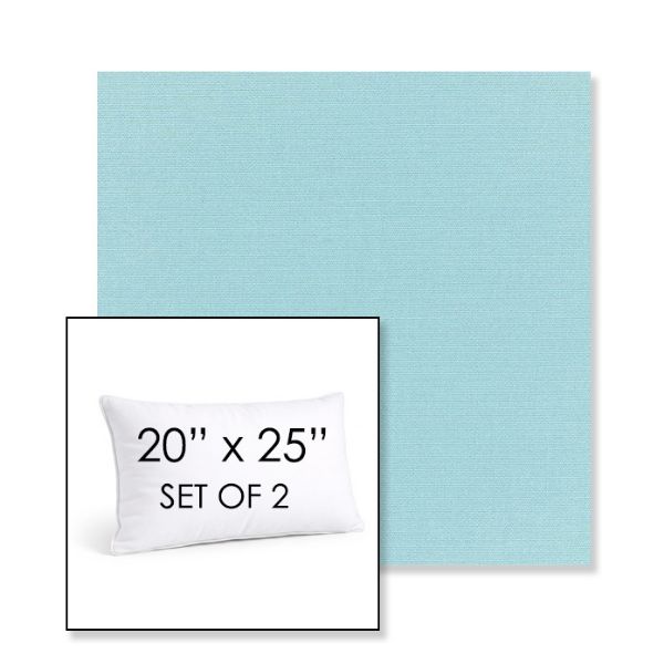 Picture of Canvas Mineral Blue | Set of 2 | 20" X 25" Sunbrella Outdoor Throw Pillows with Premium Inserts