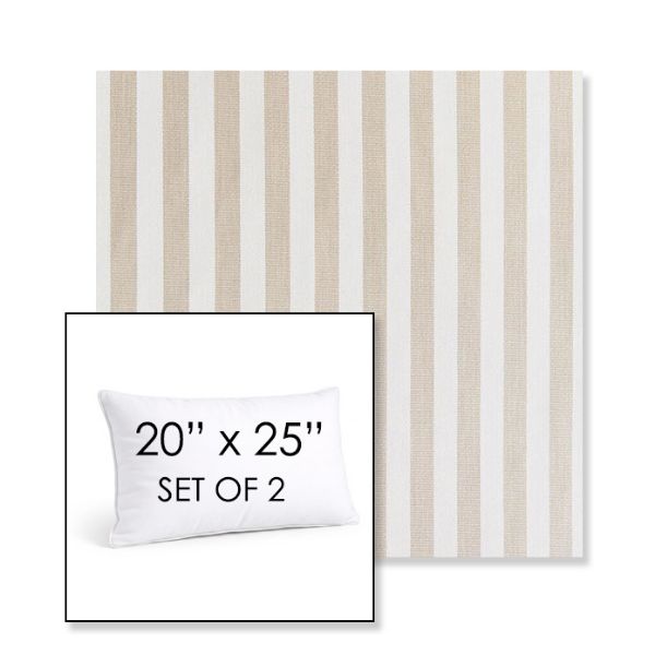 Picture of Costa Driftwood | Set of 2 | 20" X 25" Sunbrella Outdoor Throw Pillows with Premium Inserts