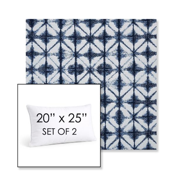 Picture of Midori Indigo | Set of 2 | 20" X 25" Sunbrella Outdoor Throw Pillows with Premium Inserts