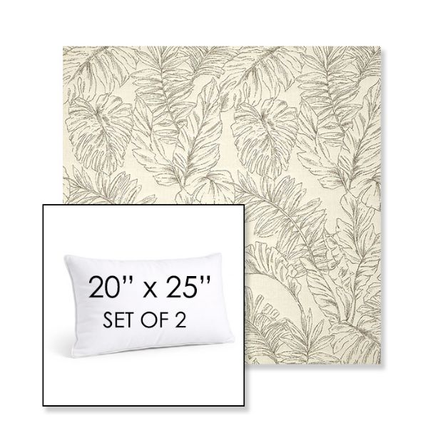 Picture of Palma Whitesand | Set of 2 | 20" X 25" Sunbrella Outdoor Throw Pillows with Premium Inserts