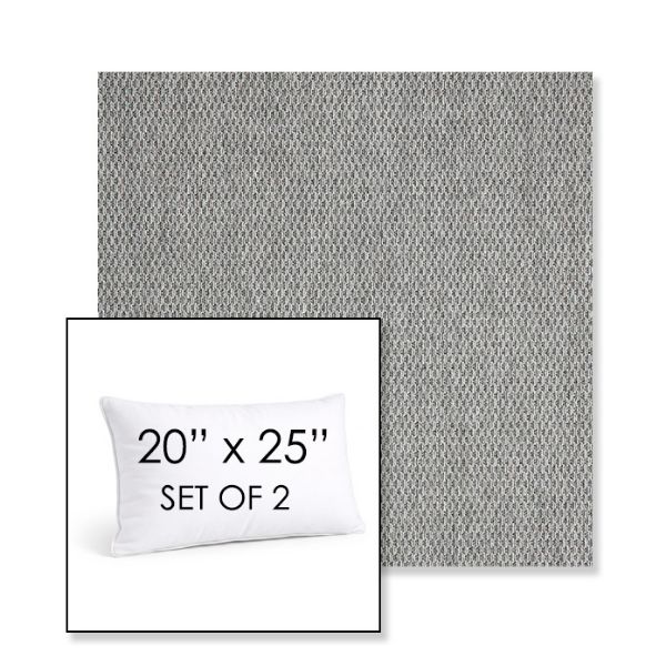 Picture of Pique Ash | Set of 2 | 20" X 25" Sunbrella Outdoor Throw Pillows with Premium Inserts