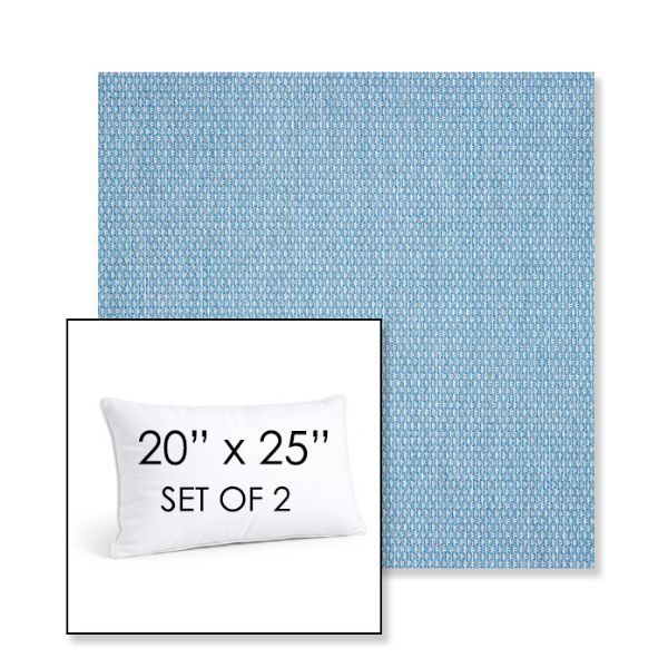 Picture of Pique Sky | Set of 2 | 20" X 25" Sunbrella Outdoor Throw Pillows with Premium Inserts
