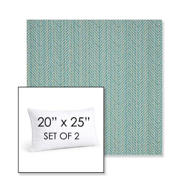 Picture of Posh Aqua | Set of 2 | 20" X 25" Sunbrella Outdoor Throw Pillows with Premium Inserts