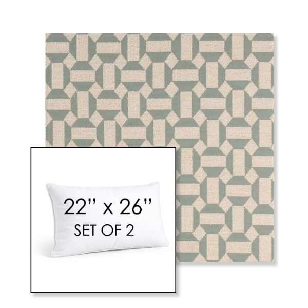 Picture of Assemble Mist | Set of 2 | 22" X 26" Sunbrella Outdoor Throw Pillows with Premium Inserts