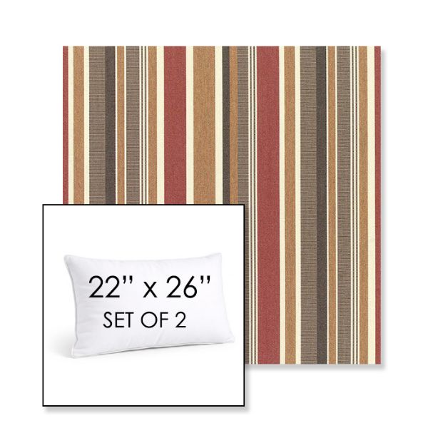 Picture of Brannon Redwood | Set of 2 | 22" X 26" Sunbrella Outdoor Throw Pillows with Premium Inserts