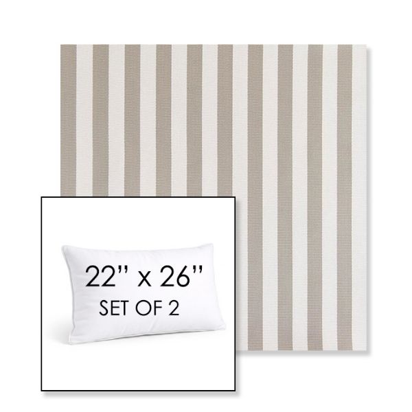Picture of Costa Nickel | Set of 2 | 22" X 26" Sunbrella Outdoor Throw Pillows with Premium Inserts