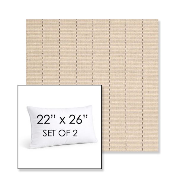 Picture of Kaia Wheat | Set of 2 | 22" X 26" Sunbrella Outdoor Throw Pillows with Premium Inserts