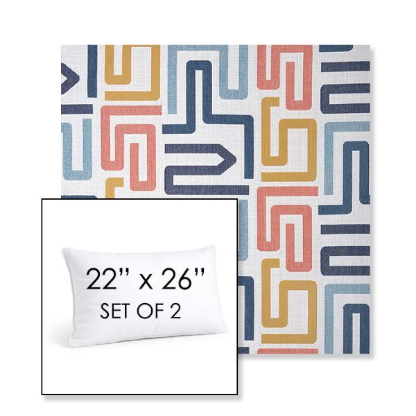 Picture of Labyrinth Fiesta | Set of 2 | 22" X 26" Sunbrella Outdoor Throw Pillows with Premium Inserts