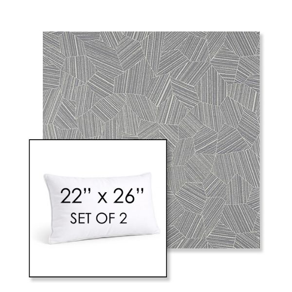 Picture of Leaf Structure Slate | Set of 2 | 22" X 26" Sunbrella Outdoor Throw Pillows with Premium Inserts