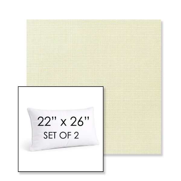 Picture of Linen Natural | Set of 2 | 22" X 26" Sunbrella Outdoor Throw Pillows with Premium Inserts