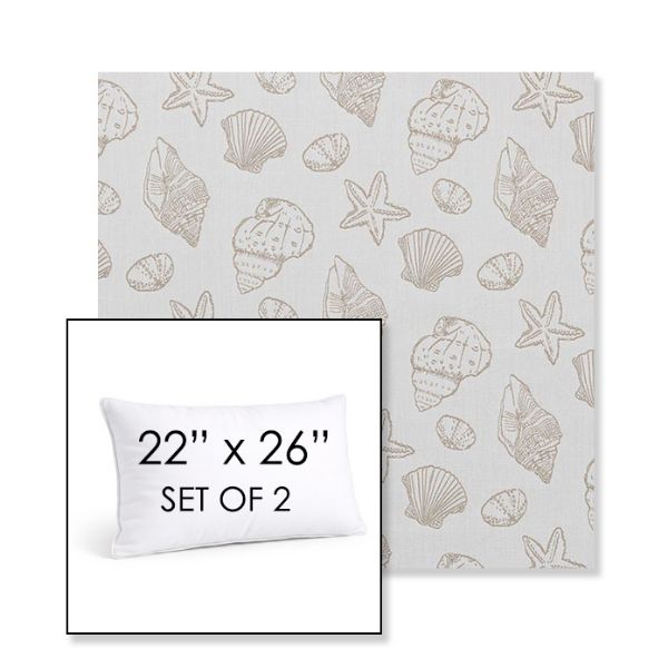 Picture of Nantucket Suntan | Set of 2 | 22" X 26" Sunbrella Outdoor Throw Pillows with Premium Inserts