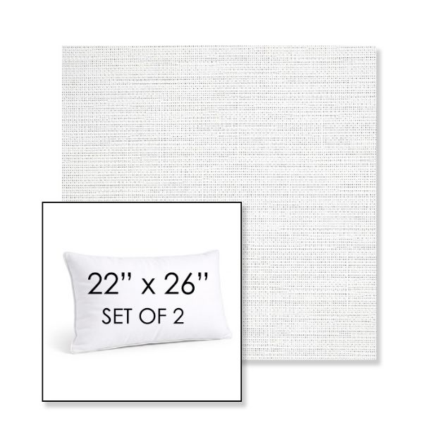 Picture of Piazza White | Set of 2 | 22" X 26" Sunbrella Outdoor Throw Pillows with Premium Inserts