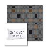 Picture of Rubix Vintage Denim | Set of 2 | 22" X 26" Sunbrella Outdoor Throw Pillows with Premium Inserts