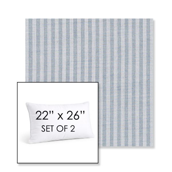 Picture of Tap Chambray | Set of 2 | 22" X 26" Sunbrella Outdoor Throw Pillows with Premium Inserts
