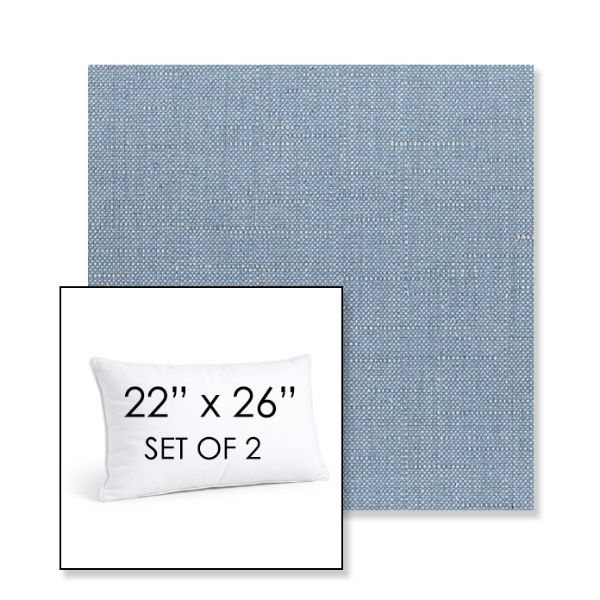 Picture of Willa Chambray | Set of 2 | 22" X 26" Sunbrella Outdoor Throw Pillows with Premium Inserts