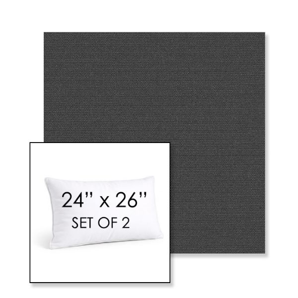 Picture of Canvas Carbon | Set of 2 | 24" X 26" Sunbrella Outdoor Throw Pillows with Premium Inserts