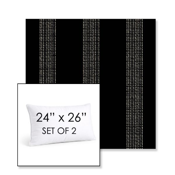 Picture of Caper Onyx | Set of 2 | 24" X 26" Sunbrella Outdoor Throw Pillows with Premium Inserts