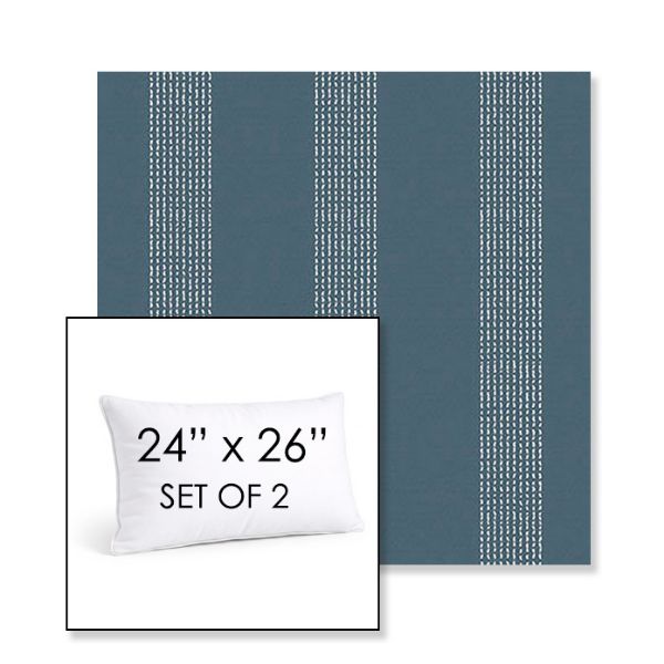 Picture of Caper Slate | Set of 2 | 24" X 26" Sunbrella Outdoor Throw Pillows with Premium Inserts