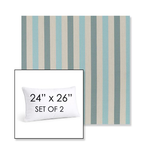 Picture of Costa Clearwater | Set of 2 | 24" X 26" Sunbrella Outdoor Throw Pillows with Premium Inserts