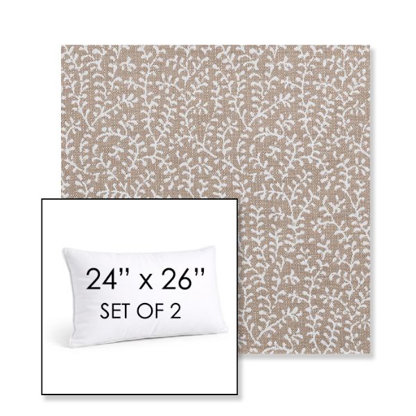 Picture of Eberly Linen | Set of 2 | 24" X 26" Sunbrella Outdoor Throw Pillows with Premium Inserts