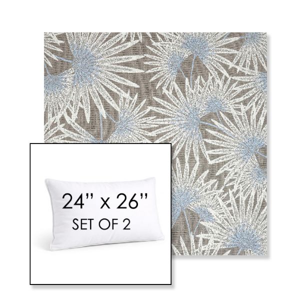 Picture of Etta Vapor | Set of 2 | 24" X 26" Sunbrella Outdoor Throw Pillows with Premium Inserts