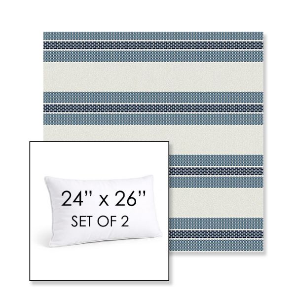 Picture of Excel Denim | Set of 2 | 24" X 26" Sunbrella Outdoor Throw Pillows with Premium Inserts