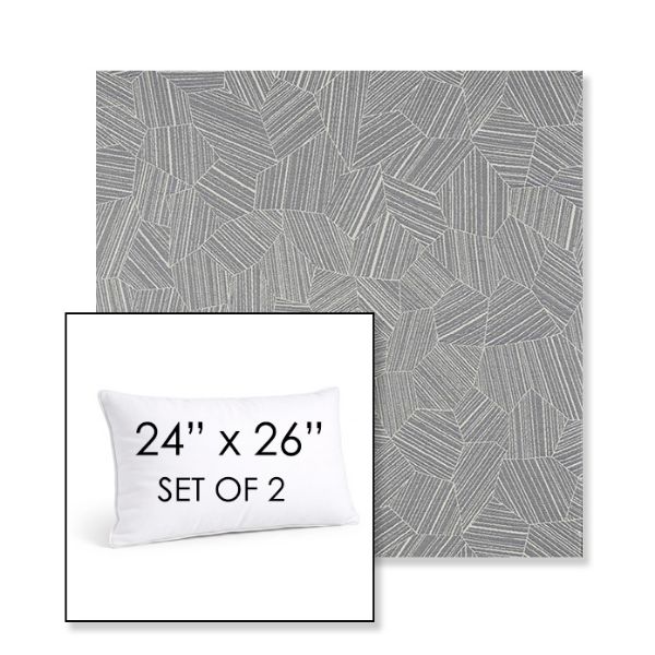 Picture of Leaf Structure Slate | Set of 2 | 24" X 26" Sunbrella Outdoor Throw Pillows with Premium Inserts