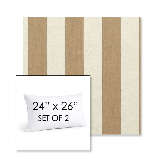 Picture of Maxim Heather Beige | Set of 2 | 24" X 26" Sunbrella Outdoor Throw Pillows with Premium Inserts