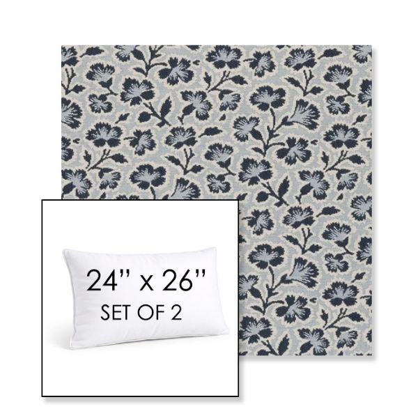 Picture of Mia Sapphire | Set of 2 | 24" X 26" Sunbrella Outdoor Throw Pillows with Premium Inserts