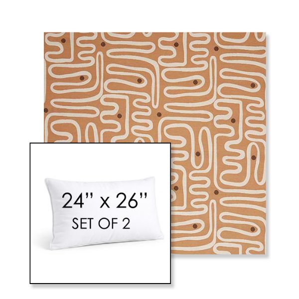 Picture of Nema Peachwood | Set of 2 | 24" X 26" Sunbrella Outdoor Throw Pillows with Premium Inserts