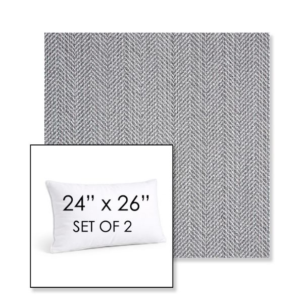 Picture of Posh Graphite | Set of 2 | 24" X 26" Sunbrella Outdoor Throw Pillows with Premium Inserts