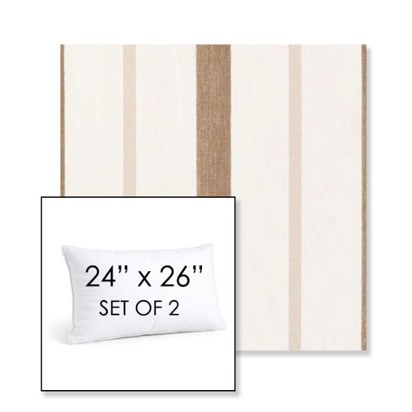 Picture of Revival Sand | Set of 2 | 24" X 26" Sunbrella Outdoor Throw Pillows with Premium Inserts